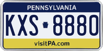 PA license plate KXS8880