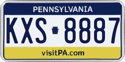 PA license plate KXS8887