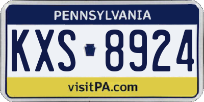 PA license plate KXS8924