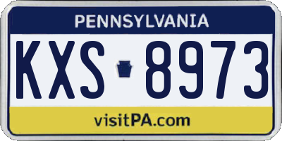 PA license plate KXS8973