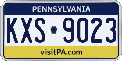 PA license plate KXS9023