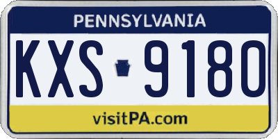 PA license plate KXS9180