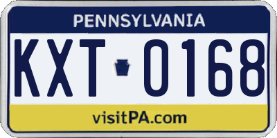PA license plate KXT0168
