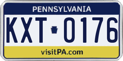 PA license plate KXT0176