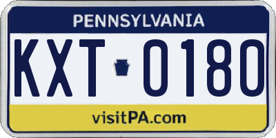 PA license plate KXT0180