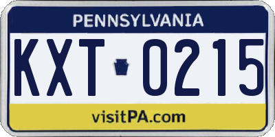 PA license plate KXT0215