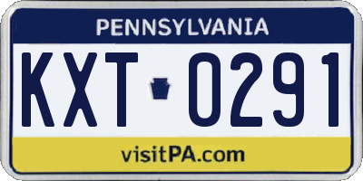 PA license plate KXT0291