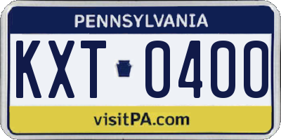 PA license plate KXT0400
