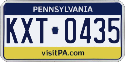 PA license plate KXT0435