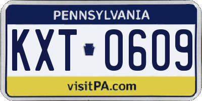 PA license plate KXT0609