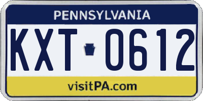 PA license plate KXT0612