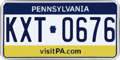 PA license plate KXT0676