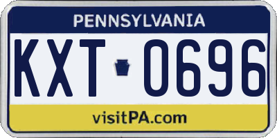 PA license plate KXT0696