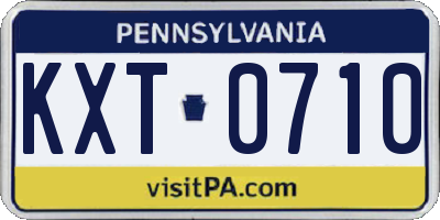 PA license plate KXT0710