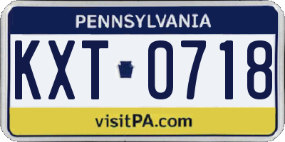 PA license plate KXT0718