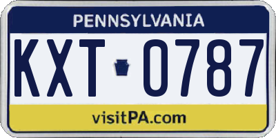 PA license plate KXT0787
