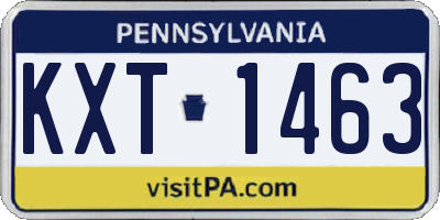 PA license plate KXT1463