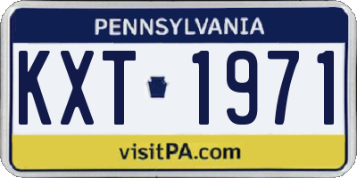 PA license plate KXT1971