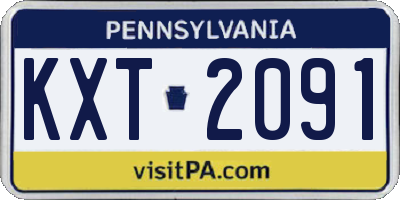 PA license plate KXT2091