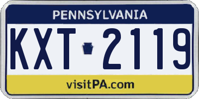 PA license plate KXT2119