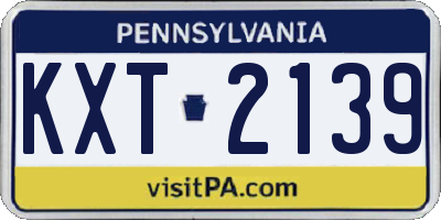 PA license plate KXT2139