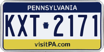 PA license plate KXT2171