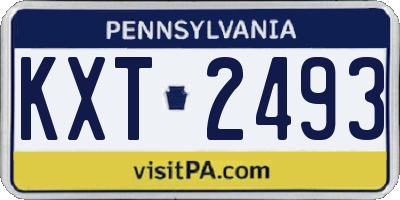 PA license plate KXT2493