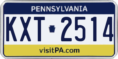 PA license plate KXT2514