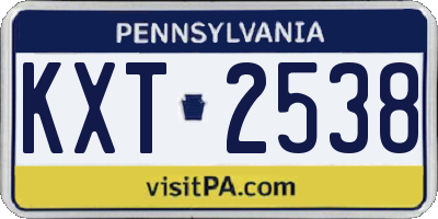 PA license plate KXT2538
