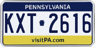 PA license plate KXT2616