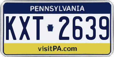PA license plate KXT2639
