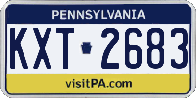 PA license plate KXT2683