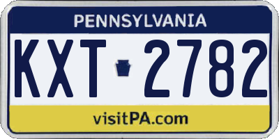 PA license plate KXT2782