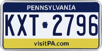 PA license plate KXT2796