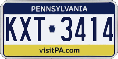 PA license plate KXT3414