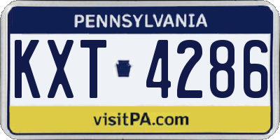 PA license plate KXT4286