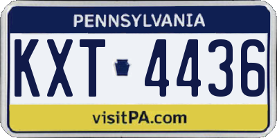 PA license plate KXT4436