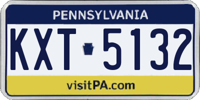 PA license plate KXT5132