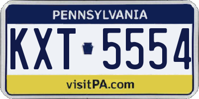 PA license plate KXT5554
