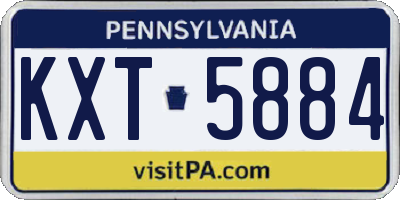 PA license plate KXT5884