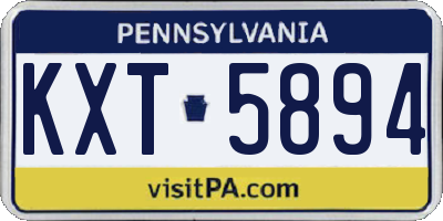 PA license plate KXT5894