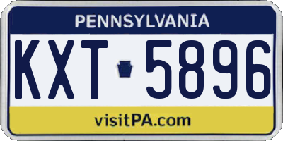PA license plate KXT5896