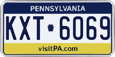 PA license plate KXT6069