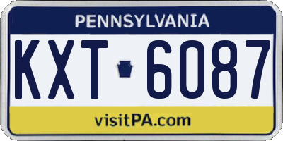PA license plate KXT6087