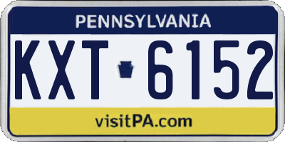 PA license plate KXT6152