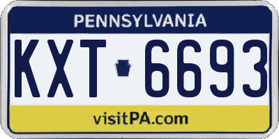 PA license plate KXT6693