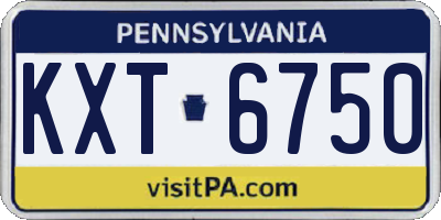 PA license plate KXT6750
