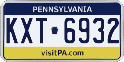 PA license plate KXT6932