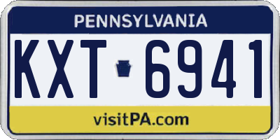 PA license plate KXT6941
