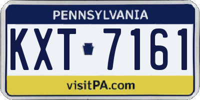 PA license plate KXT7161
